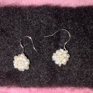 Handmade Natural Pearl Cluster Earrings